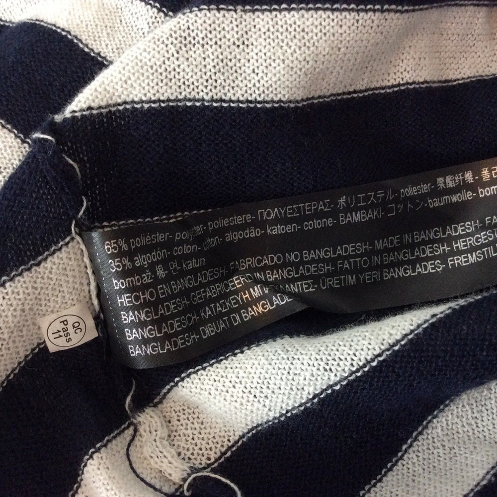 Zara Knit Striped Trumpet Tie Oversize Sweater - Picture 6 of 7